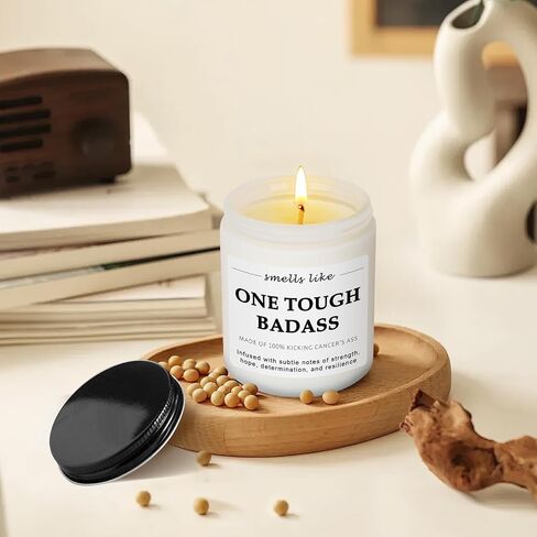 Funny Breast Cancer Gift for Women – Lavender Scented Candle for Cancer Survivors, Chemo Patients, Surgery Recovery, Comfort, Encouragement & Care Gifts in Saudi Arabia