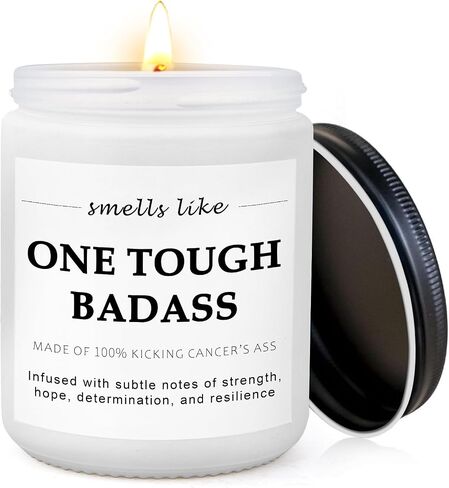 Funny Breast Cancer Gift for Women – Lavender Scented Candle for Cancer Survivors, Chemo Patients, Surgery Recovery, Comfort, Encouragement & Care Gifts in Saudi Arabia