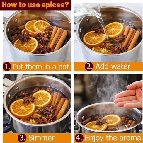 80 Pcs Simmering Potpourri, 8.5 oz Stovetop Simmer Pot Kit - Dried Orange Slices, Cinnamon, Star Anise, Christmas Deco, House Warming, Gift Basket, DIY, Thanksgiving in Saudi Arabia