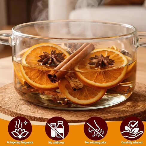 80 Pcs Simmering Potpourri, 8.5 oz Stovetop Simmer Pot Kit - Dried Orange Slices, Cinnamon, Star Anise, Christmas Deco, House Warming, Gift Basket, DIY, Thanksgiving in Saudi Arabia