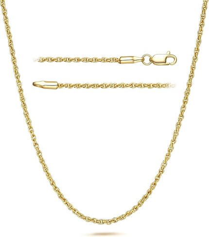 14K Gold Necklace for Womens 14K Gold Chain for Women Gold Rope Chain for Men Necklaces Right Amount of Texture Rope Chains Necklace for Men 16/18/20/22/24/26/30in in Saudi Arabia