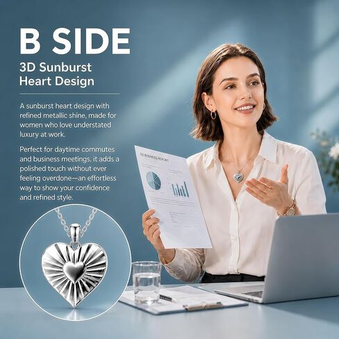 2026 Double-Sided Moissanite Heart Necklace for Women - S925 Sterling Silver Pendant Jewelry - Hypoallergenic Gift for Her - Unique Birthday Anniversary Christmas Valentine's Day Mother's Day Present in Kuwait