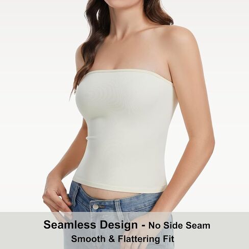 Tube Tops for Women Strapless Bandeau Sleeveless Shirts Basic Backless Summer Going Out Tank Top in Saudi Arabia