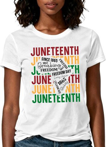 Juneteenth Shirts Women Black Pride T-Shirt 1865 African American Freedom Tee Tops in Saudi Arabia