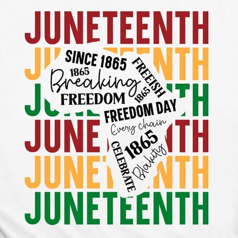 Juneteenth قمصان نسائية سوداء فخر تي شيرت 1865 الحرية الأمريكية الأفريقية تي شيرت in Kuwait
