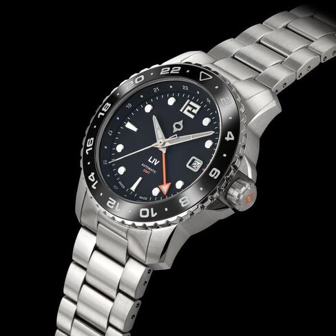 LIV Swiss Watches Trekker Auto GMT Black Steel in Kuwait