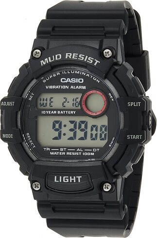 Casio Mud Resistant Stainless Steel Quartz Watch with Resin Strap, Black, 27.6 (Model: TRT-110H-1AVCF), Standard in Kuwait