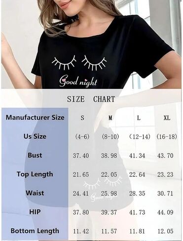 Pajamas for Women Set, 2 Piece Printed Pajama Sleep Set Short Sleeve Round Neck Top and Lounge Shorts for Home in Kuwait