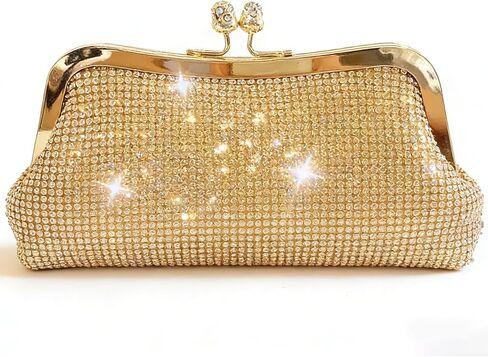 2026 Sparkly Rhinestones Clutch Purse For Women Elegant Diamond Kiss Lock Gem Evening Bag For Wedding Party in Saudi Arabia