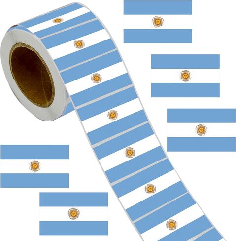 500 Pcs Argentine Flag Stickers Argentina National Day Decorations Birthday Party Favors Sports Events Patriotic Festival Supplies Decor Miami Blue White Label Sticker in Saudi Arabia