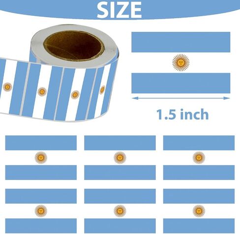 500 Pcs Argentine Flag Stickers Argentina National Day Decorations Birthday Party Favors Sports Events Patriotic Festival Supplies Decor Miami Blue White Label Sticker in Saudi Arabia