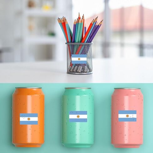 500 Pcs Argentine Flag Stickers Argentina National Day Decorations Birthday Party Favors Sports Events Patriotic Festival Supplies Decor Miami Blue White Label Sticker in Saudi Arabia