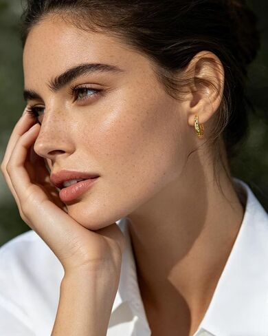 Gold Hoop Earrings Fun gold Earings for Women Huggie Earrings U Shaped Hoop Earrings Various Hypoallergenic Cute Colorful Gemstone Star Earrings for Women in Saudi Arabia