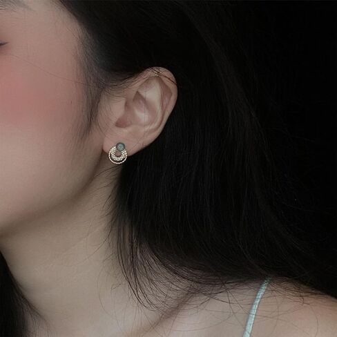 Pearl and Gold Hoop Earrings for Women,Gray and Blue Small Earrings for Women, Prom Dress Jewelry in Saudi Arabia