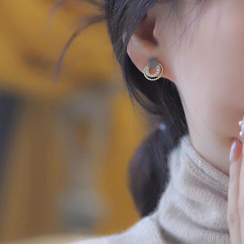 Pearl and Gold Hoop Earrings for Women,Gray and Blue Small Earrings for Women, Prom Dress Jewelry in Saudi Arabia
