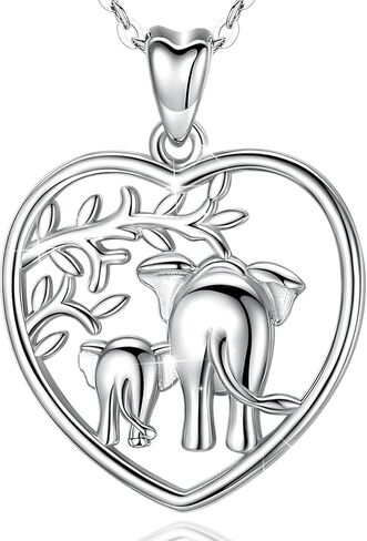 AEONSLOVE 925 Sterling Silver Animal Necklaces, Elephant/Sea Turtle/Highland Cow Pendant Necklaces Animals Jewelry Gifts for Women in Saudi Arabia