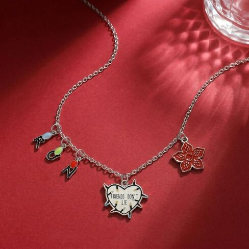 Friends Don't Lie Necklace for Women Stranger Stuff Demogorgon Friendship Jewelry for Birthday Party Gift in Saudi Arabia