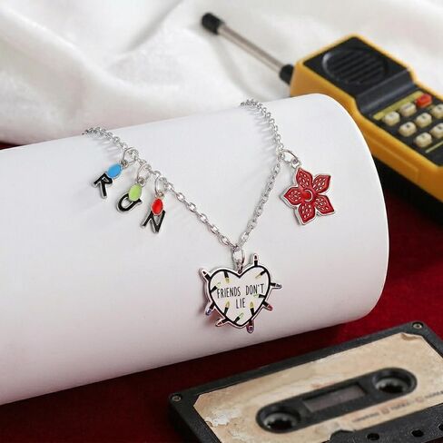 Friends Don't Lie Necklace for Women Stranger Stuff Demogorgon Friendship Jewelry for Birthday Party Gift in Saudi Arabia