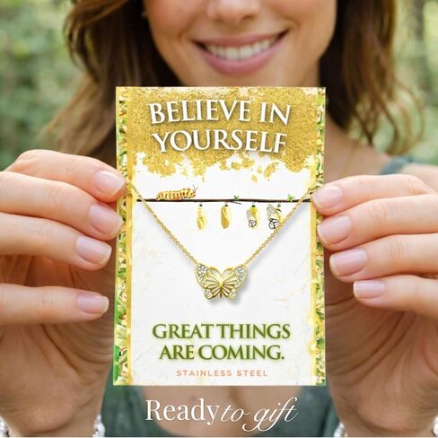 Butterfly Necklace For Women, Gold Butterfly Necklaces For Women, Butterfly Necklace Gold, Butterfly Gifts, Next Chapter Gifts, New Beginnings Gift, Waterproof Tarnish Proof, 18K GOLD PLATED in Kuwait