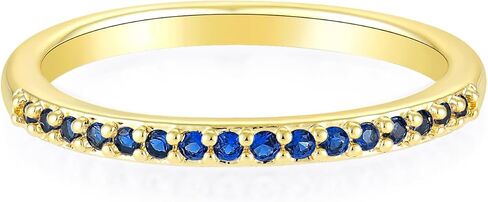 Eternity Rings for Women 14k Gold Rhinestones Rings Birthstone Stackable Band Jewelry Size 6-8 in Saudi Arabia