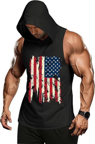 jusgai 250 Anniversary USA Flag Tank Top for Men Patriotic Workout Shirt 4th of July Sleeveless Muscle T Shirts in Saudi Arabia