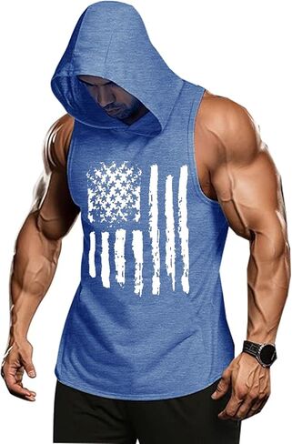 jusgai 250 Anniversary USA Flag Tank Top for Men Patriotic Workout Shirt 4th of July Sleeveless Muscle T Shirts in Saudi Arabia