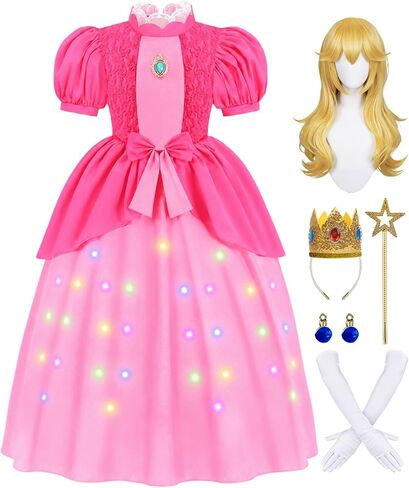 Light Up Pink Princess Costume Dress Girls Costume Toddler Dress Up & Role Play Halloween Cosplay Birthday Party Gift in Saudi Arabia