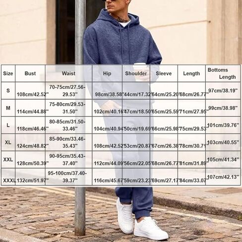 Mens Sweatsuits 2 Piece Set Cargo Sweatpants Matching Zip Up Hoodie Sets Work Out Casual Athletic Tracksuits Jogging Suit in Kuwait