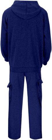 Mens Sweatsuits 2 Piece Set Cargo Sweatpants Matching Zip Up Hoodie Sets Work Out Casual Athletic Tracksuits Jogging Suit in Kuwait
