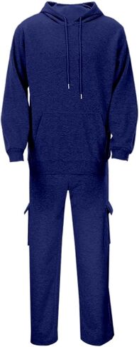 Mens Sweatsuits 2 Piece Set Cargo Sweatpants Matching Zip Up Hoodie Sets Work Out Casual Athletic Tracksuits Jogging Suit in Kuwait