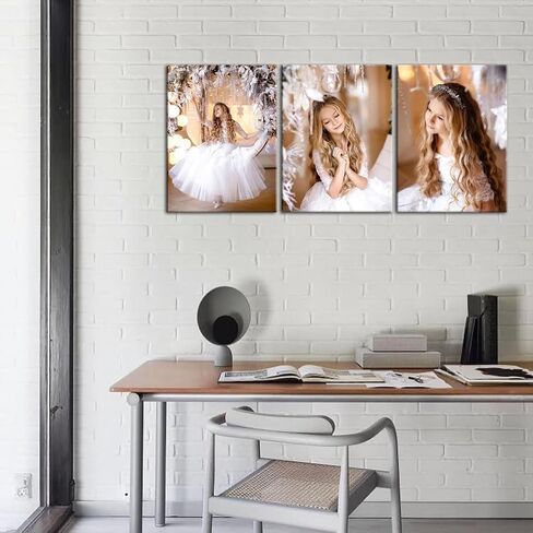 ZHIYYHAO Customized Poster Upload Your Image Custom Family Baby Portrait Pet Wedding Landcape Pictures Customized Canvas Prints Wall Art Framed for Bedroom Livingroom Office Home Decor ( Framed, 6.00L''X8.00W" X 3Pcs ) in Kuwait