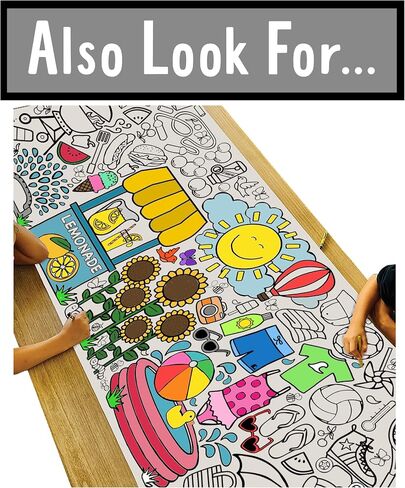 Tiny Expressions Summer Bucket List for Kids Coloring Poster | Personalized Summer Break Ideas Checklist and Template for Children | 30" x 20" inches in Saudi Arabia