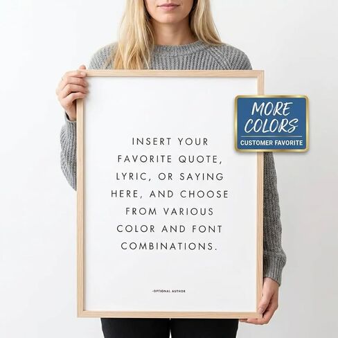 Personalized Quote Wall Art Print Framed – Custom Text Typography Poster – Choose Font & Color – Minimalist Modern Home Decor – Gift Ready in Saudi Arabia