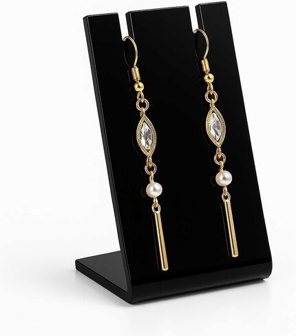 15Packs L-Shape Acrylic Earring Holders Black White Clear Jewelry Display Earring Display Stands Necklace Display Racks Organizers for Earrings Necklace Jewelry in Saudi Arabia
