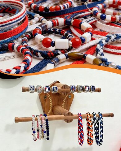 Yigney Baseball or Softball Necklace Organizer Wooden Holder, Championship Ring Display Holder, Softball Ring, Sports Ring Jewelry Towers, Wall-mounted Display Gifts for Baseball Softball fans in Saudi Arabia