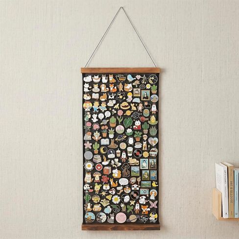 Brooch Pin Organizer with Wooden Frame, 11.8''x23.6'' Large Mesh Pin Display Board, Wall Hanging Jewelry Storage, Brooch and Enamel Pin Collection Display for Home, Office in Kuwait