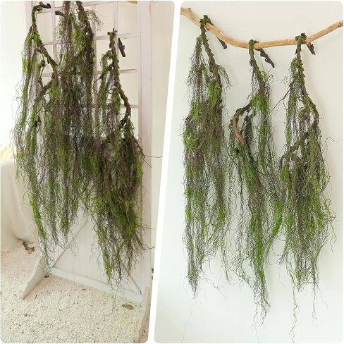 63inch Rustic Curly Artificial Weeping Willow Branches Faux Twisty Wood Curtain Tree Spooky Fall Long Vine Hanging Green Moss Twigs Garland For Wall Jungle Fireplace Halloween Patio Porch Decoration in Saudi Arabia