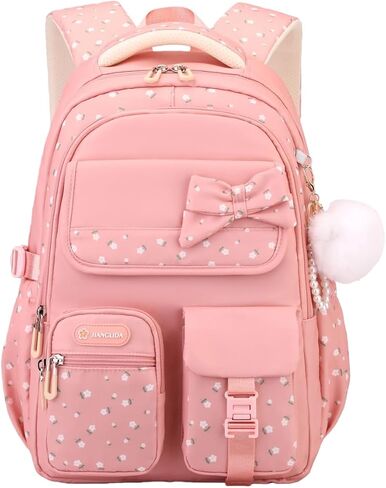 EKUIZAI Cute Bowknot Backpack for Girls Kids School Bag Multi-pocket Bookbag Children Elementary School Backpack for Girls, Black in Saudi Arabia