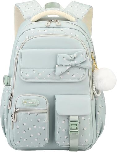 EKUIZAI Cute Bowknot Backpack for Girls Kids School Bag Multi-pocket Bookbag Children Elementary School Backpack for Girls, Black in Saudi Arabia