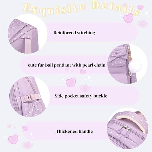 EKUIZAI Cute Bowknot Backpack for Girls Kids School Bag Multi-pocket Bookbag Children Elementary School Backpack for Girls, Black in Saudi Arabia