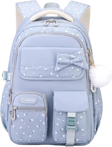 EKUIZAI Cute Bowknot Backpack for Girls Kids School Bag Multi-pocket Bookbag Children Elementary School Backpack for Girls, Black in Saudi Arabia