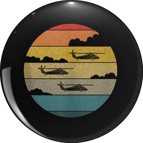 Blackhawk Retro Sunset Helicopter Flying UH60 Blackhawk Tank Top Metal Lapel Hat Pin Tie Tack Pinback 0.75" in Saudi Arabia