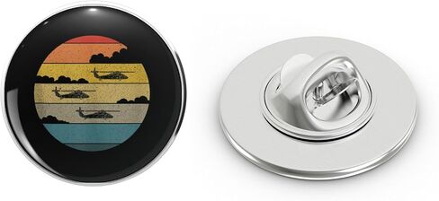Blackhawk Retro Sunset Helicopter Flying UH60 Blackhawk Tank Top Metal Lapel Hat Pin Tie Tack Pinback 0.75" in Saudi Arabia