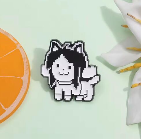 Temmie Tem Shop Waterfall Village Undertale Sans Papyrus Indie Video Game 1.1" Enamel Pin Badge in Kuwait