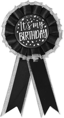 It's My Birthday Brooch Pin, Satin Fabric Happy Birthday Button Apparel Pin Award Ribbon Badge Celebration Accessory for Women Men Prize Party Decoration Gift in Kuwait
