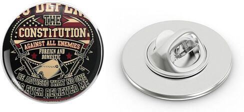 Veteran Solemn oath to defend the constitution Metal Lapel Hat Pin Tie Tack Pinback 0.75" in Saudi Arabia