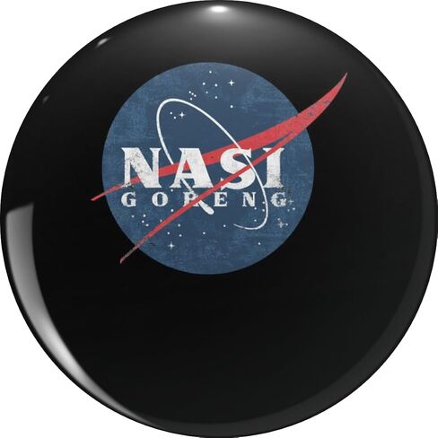 NASA Parody Nasi Goreng Indonesian Fried Rice Funny Food Pun Lapel Pin Brooch Badge for Backpack Hat Jacket | Unique Novelty Gift Idea 0.75" in Saudi Arabia