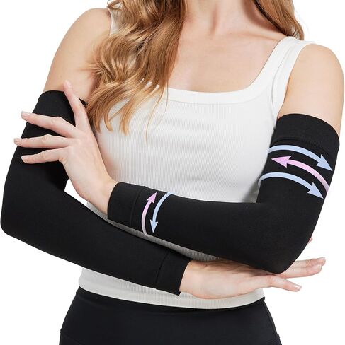 Lymphedema Arm Compression Sleeves for Women 20-30 mmHg Full Arm Support for Swelling Relief & All-Day Wear in Kuwait