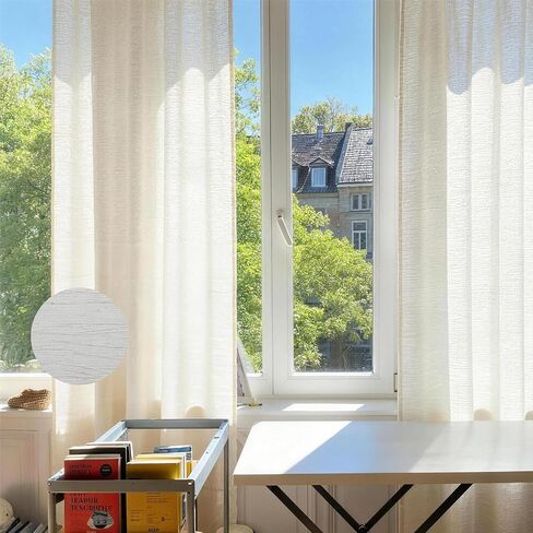 Light Filtering Curtains 84 Inch Length 2 Panels Set Sheer Privacy Curtains for Living Room Semi Sheer Non-See Through Curtains Farmhouse Rod Pocket Drapes for Bedroom Dining Room Nursery in Saudi Arabia