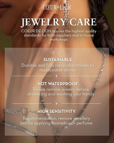 Coeur de Lion GeoCUBE® Multicolor Necklace Classic Polaris & Rhinestones I Made with hypoallergenic, tarnish-resistant stainless steel I Adjustable 16.5 + 2.4 inches I Gift box included in Kuwait